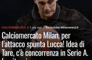 意甲知名媒体人：卢卡再次成为米兰中锋候选，前提是有前锋离队